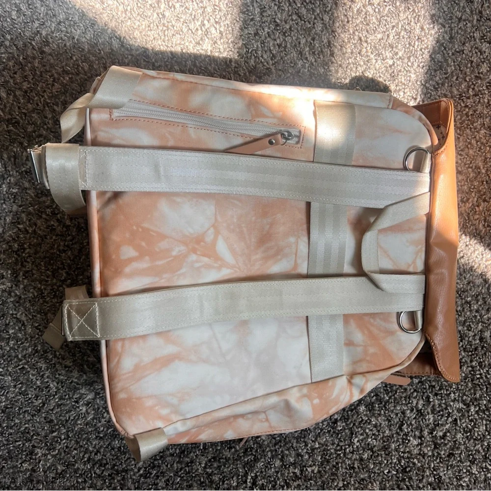 Petunia Pickle Bottom Tan and Cream Tie-Dye Baby Bag